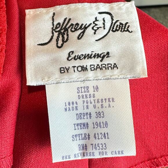 Vintage Jeffrey & Dara Evenings by Tom Barra Red Sequined Dress Size 10 - Picture 8 of 8